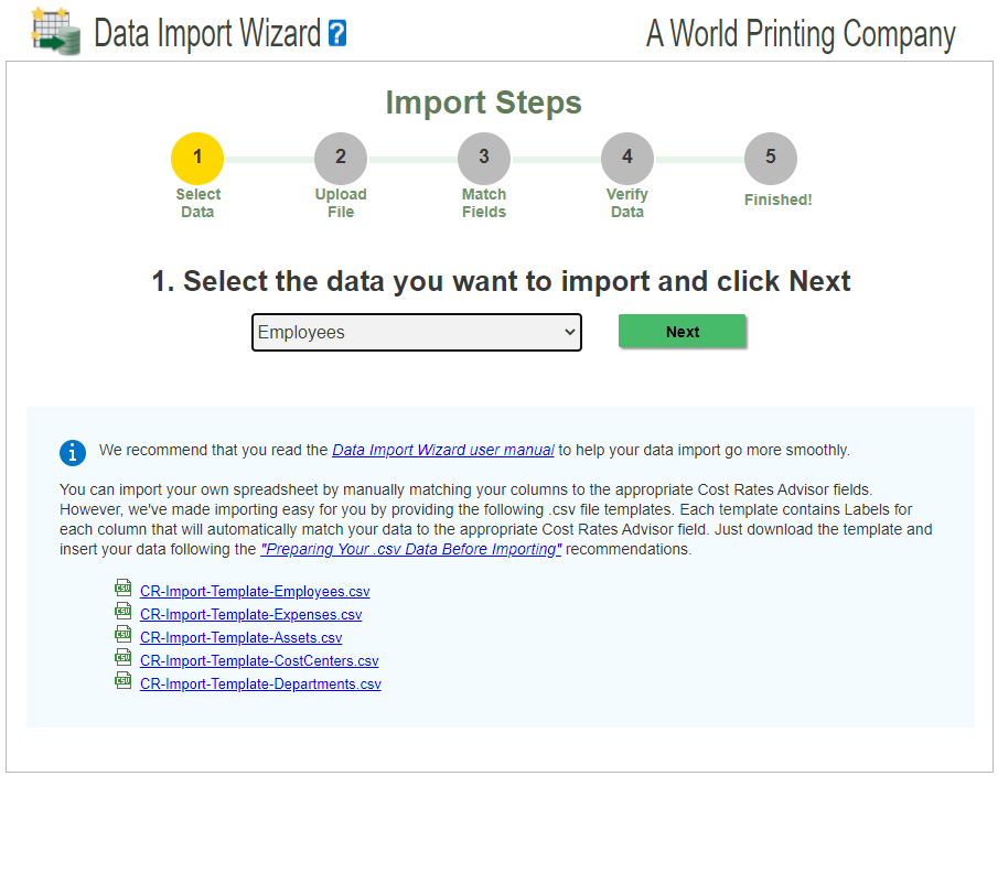Import your data Screen1