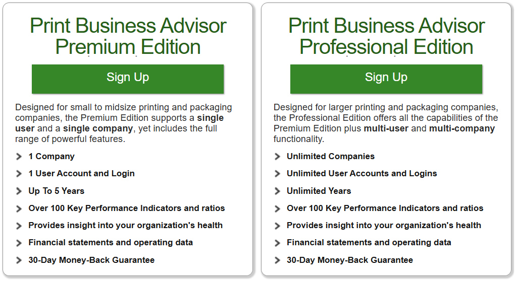Print Business Advisor editions